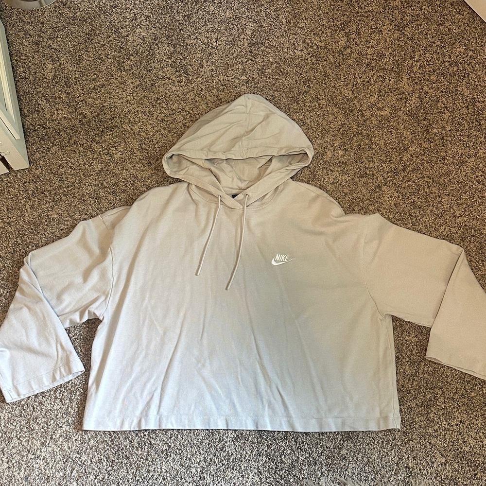 Nike Soft Gray cropped Pullover Hoodie